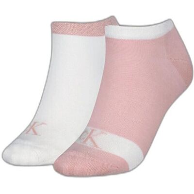 Calvin Klein Pack de 2 Chaussettes Rose/Blanc - Chaussettes Calvin Klein Pack de 2 Chaussettes Rose/Blanc - Chaussettes