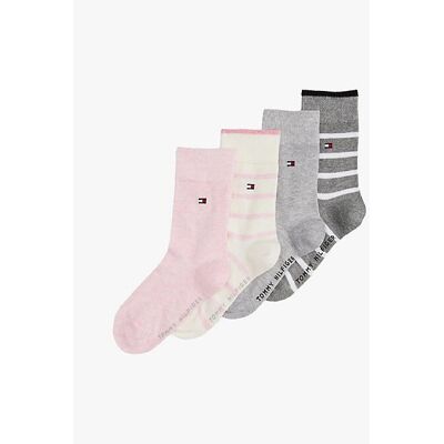 Tommy Hilfiger 4er-Pack Breton-Streifen Socken Grau - Socken Tommy Hilfiger 4er-Pack Breton-Streifen Socken Grau - Socken