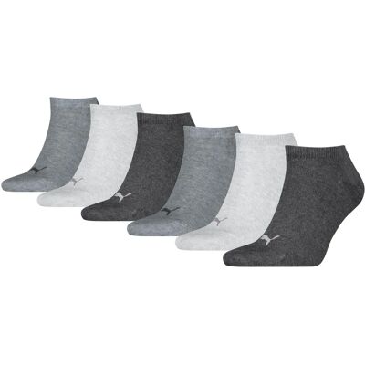 PUMA Sneakersocken - Unisex 6er Pack, Grau, Knöchelhoch - Sneakersocken PUMA Sneakersocken - Unisex 6er Pack, Grau, Knöchelhoch - Sneakersocken