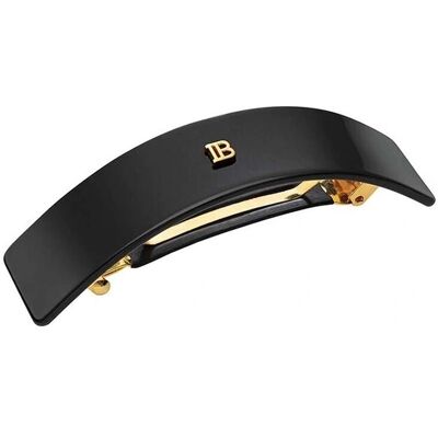 Balmain Haarband - Schwarzes Leder-Stirnband mit vergoldetem Logo Balmain Haarband - Schwarzes Leder-Stirnband mit vergoldetem Logo
