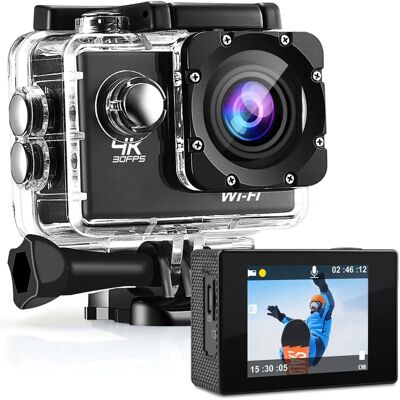 Strex Actiecamera 4K 16MP - Waterdicht - WiFi - Accessoires Strex Actiecamera 4K 16MP - Waterdicht - WiFi - Accessoires