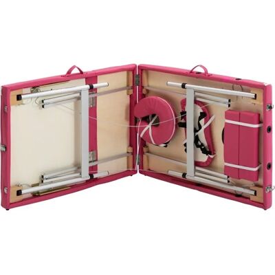 vidaXL Roze 3-Zone Opvouwbare Massagetafel - Massage Tafel vidaXL Roze 3-Zone Opvouwbare Massagetafel - Massage Tafel