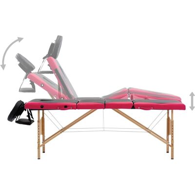 vidaXL - 4-Zone Massage Tisch - Schwarz - Massage Tisch vidaXL - 4-Zone Massage Tisch - Schwarz - Massage Tisch