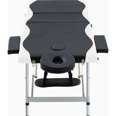 vidaXL Massagetisch - 3-Zonen Klappbar Aluminium - Schwarz & Weiß vidaXL Massagetisch - 3-Zonen Klappbar Aluminium - Schwarz & Weiß