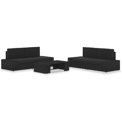 VidaXL Gartenmöbel-Set - Schwarz - Lounge 5-teilig VidaXL Gartenmöbel-Set - Schwarz - Lounge 5-teilig