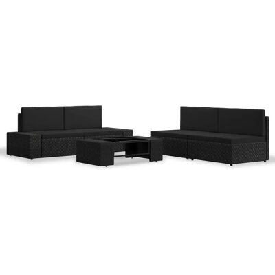 Zestaw Mebli Ogrodowych VidaXL - 5-częściowy Modularny Rattan Zestaw Mebli Ogrodowych VidaXL - 5-częściowy Modularny Rattan
