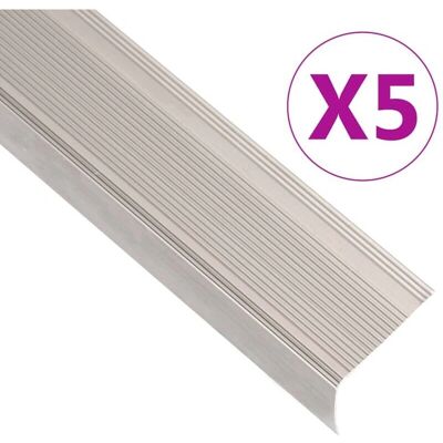 vidaXL Aluminium Treppenkantenprofile - 5 Stück, Champagner vidaXL Aluminium Treppenkantenprofile - 5 Stück, Champagner