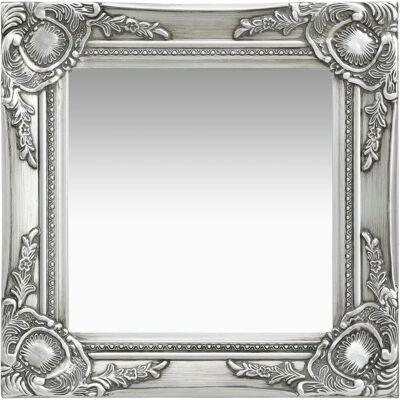 vidaXL Lustro ścienne - Styl barokowy 40x40 cm Srebrny vidaXL Lustro ścienne - Styl barokowy 40x40 cm Srebrny