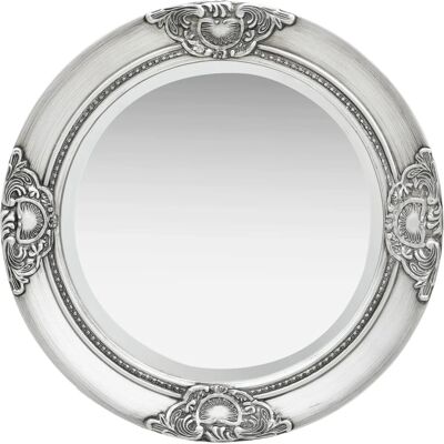 vidaXL lustro ścienne w stylu barok 50 cm srebrne - Lustro ścienne vidaXL lustro ścienne w stylu barok 50 cm srebrne - Lustro ścienne