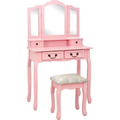 Ensemble de coiffeuse rose vidaXL - Mobilier de chambre - Publicité Ensemble de coiffeuse rose vidaXL - Mobilier de chambre - Publicité