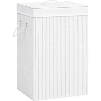 vidaXL Bambus Wäschekorb Weiß 72L - Wäschekorb vidaXL Bambus Wäschekorb Weiß 72L - Wäschekorb