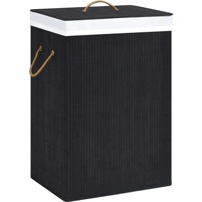 vidaXL Bambus Wäschekorb Schwarz 72L - Wäschekorb vidaXL Bambus Wäschekorb Schwarz 72L - Wäschekorb