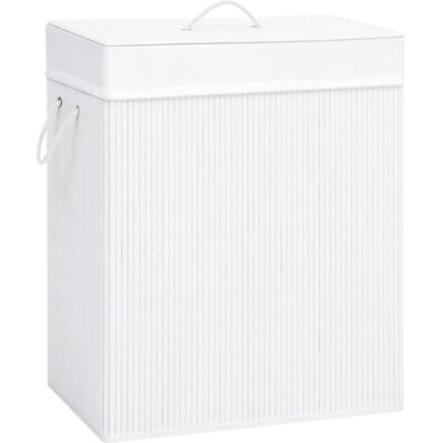 vidaXL Bambus Wäschekorb Weiß 83L - Wäschekorb vidaXL Bambus Wäschekorb Weiß 83L - Wäschekorb