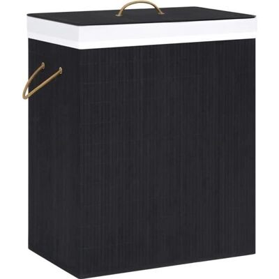 vidaXL Bambus Wäschekorb mit 1 Fach Schwarz 83 L - Wäschekorb vidaXL Bambus Wäschekorb mit 1 Fach Schwarz 83 L - Wäschekorb