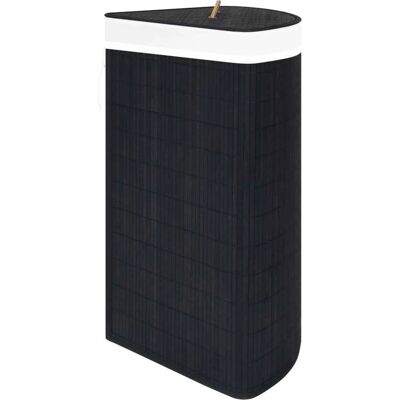 vidaXL Cesto de esquina de bambú negro 60L - Organizadores y cubos vidaXL Cesto de esquina de bambú negro 60L - Organizadores y cubos