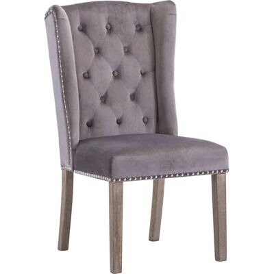 Silla de comedor de terciopelo gris vidaXL - Restaurante Silla de comedor de terciopelo gris vidaXL - Restaurante