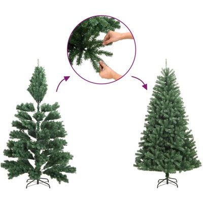 vidaXL Schlanker Weihnachtsbaum mit echtem Holz und Zapfen - Weihnachtsbaum vidaXL Schlanker Weihnachtsbaum mit echtem Holz und Zapfen - Weihnachtsbaum
