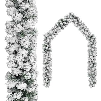 Guirlande de Noël verte avec neige - 10m PVC vidaXL - Publicité Guirlande de Noël verte avec neige - 10m PVC vidaXL - Publicité