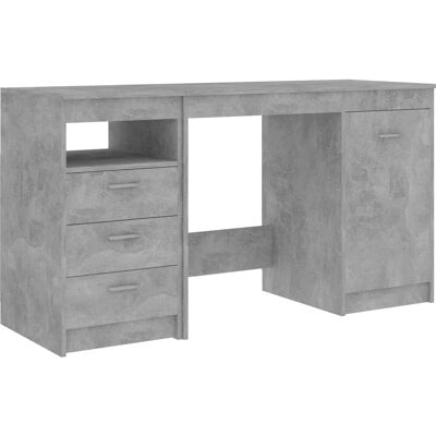 vidaXL Grau Beton Schreibtisch - 140x50x76 cm - Moderner Holzarbeitsplatz vidaXL Grau Beton Schreibtisch - 140x50x76 cm - Moderner Holzarbeitsplatz