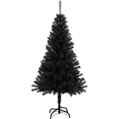 vidaXL Kunstmatige Kerstboom met Standaard Zwart 150cm - Kerstboom vidaXL Kunstmatige Kerstboom met Standaard Zwart 150cm - Kerstboom