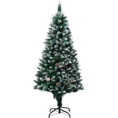 vidaXL Sapin de Noël artificiel avec pommes de pin - 150 cm - Vert/Blanc Noël - Publicité vidaXL Sapin de Noël artificiel avec pommes de pin - 150 cm - Vert/Blanc Noël - Publicité