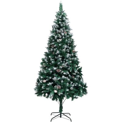 Arbre de Noël artificiel avec cônes et neige - 240cm - Publicité Arbre de Noël artificiel avec cônes et neige - 240cm - Publicité