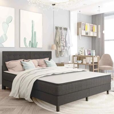 vidaXL dunkelgraues Federbett 160x200cm - Bett vidaXL dunkelgraues Federbett 160x200cm - Bett