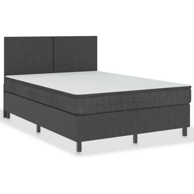 vidaXL Dunkelgraues Bett mit Federkernmatratze - Bett vidaXL Dunkelgraues Bett mit Federkernmatratze - Bett