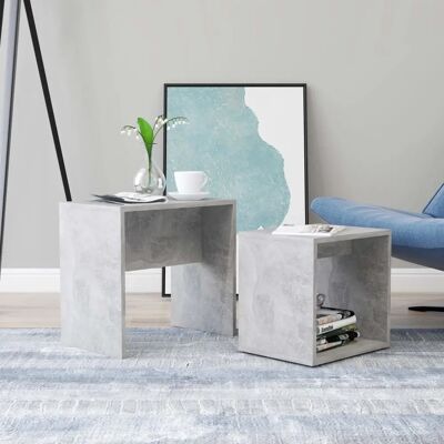 vidaXL Couchtisch-Set Beton Grau - Spanplatte, 48x30x45 cm vidaXL Couchtisch-Set Beton Grau - Spanplatte, 48x30x45 cm