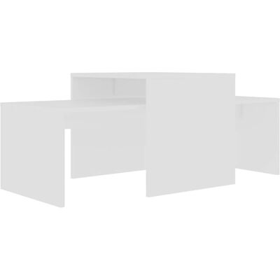 vidaXL Weiß 100x48x40 cm Kaffee Tisch Set Holz vidaXL Weiß 100x48x40 cm Kaffee Tisch Set Holz
