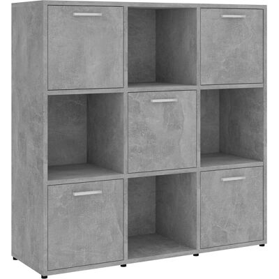 vidaXL Bücherregal Grau - 90x30x90 cm - Bücherregal vidaXL Bücherregal Grau - 90x30x90 cm - Bücherregal