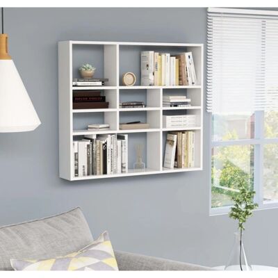 vidaXL Væghylde Hvid 90x16x78 cm Træbaseret Materiale - Væghylde vidaXL Væghylde Hvid 90x16x78 cm Træbaseret Materiale - Væghylde