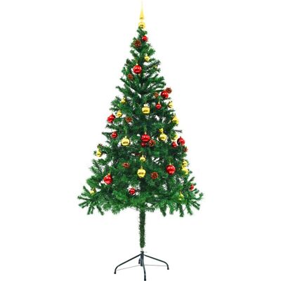 vidaXL Künstlicher Weihnachtsbaum mit Kugeln und LEDs - Weihnachtsbaum vidaXL Künstlicher Weihnachtsbaum mit Kugeln und LEDs - Weihnachtsbaum