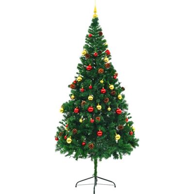 vidaXL Künstlicher Weihnachtsbaum mit Kugeln und LEDs - Tannbaum 210 cm vidaXL Künstlicher Weihnachtsbaum mit Kugeln und LEDs - Tannbaum 210 cm