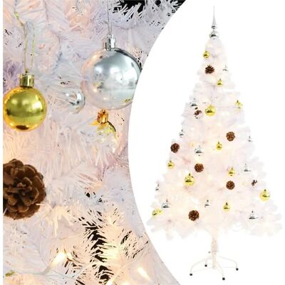 vidaXL Künstlicher Weihnachtsbaum 150 cm mit Kugeln & LEDs vidaXL Künstlicher Weihnachtsbaum 150 cm mit Kugeln & LEDs