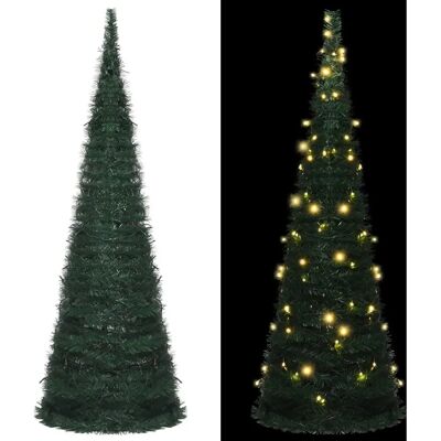 vidaXL Kerstboom - 180 cm Groen LED Opvouwbare Kunstkerstboom vidaXL Kerstboom - 180 cm Groen LED Opvouwbare Kunstkerstboom