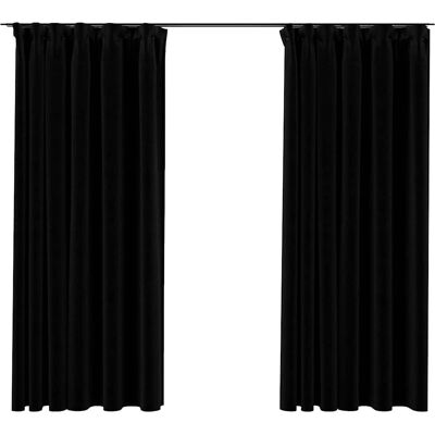 vidaXL Verdunkelungsvorhänge Leinenoptik - 140x175 cm - Schwarz vidaXL Verdunkelungsvorhänge Leinenoptik - 140x175 cm - Schwarz