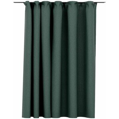 vidaXL Model Grøn Linned-Look Blackout Gardin med Kroge - Gardin vidaXL Model Grøn Linned-Look Blackout Gardin med Kroge - Gardin
