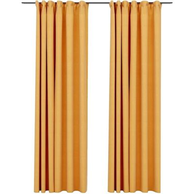 Tende oscuranti effetto lino gialle vidaXL - Tende Tende oscuranti effetto lino gialle vidaXL - Tende