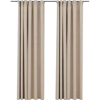 Tende oscuranti effetto lino beige vidaXL - 2 pz 140x225 cm Tende oscuranti effetto lino beige vidaXL - 2 pz 140x225 cm
