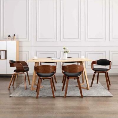 vidaXL 6 Bogenstühle aus Holz - Schwarz vidaXL 6 Bogenstühle aus Holz - Schwarz