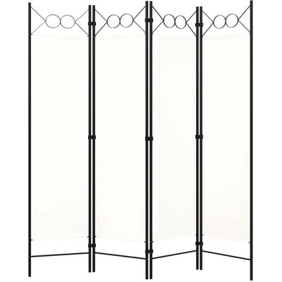 vidaXL Paravent blanc crème 4 pièces 160x180 cm - Paravent - Publicité vidaXL Paravent blanc crème 4 pièces 160x180 cm - Paravent - Publicité