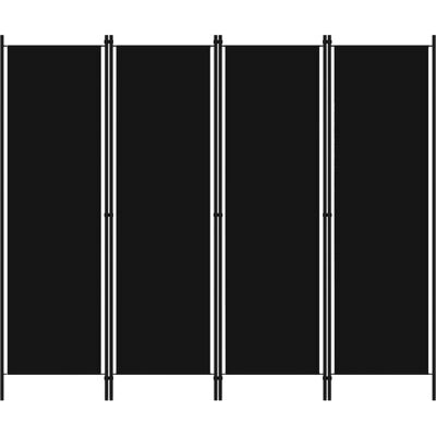 Paravent 4 panneaux vidaXL Noir 200x180 cm Séparateur de pièce - Publicité Paravent 4 panneaux vidaXL Noir 200x180 cm Séparateur de pièce - Publicité