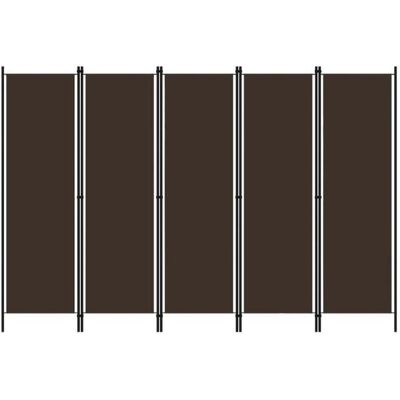 Paravent 5 panneaux marron 250x180 cm vidaXL - Publicité Paravent 5 panneaux marron 250x180 cm vidaXL - Publicité