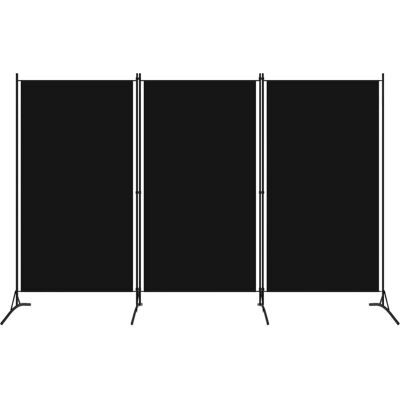 vidaXL Paravent 3 Panneaux Noir - Mobilier - Publicité vidaXL Paravent 3 Panneaux Noir - Mobilier - Publicité