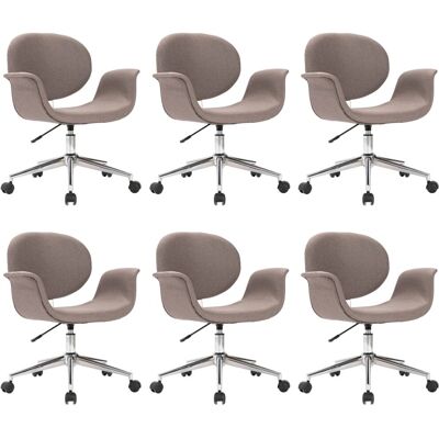 vidaXL 6 stuks taupe draaibare eetkamerstoelen vidaXL 6 stuks taupe draaibare eetkamerstoelen