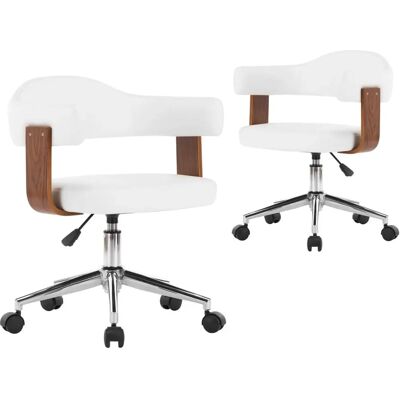vidaXL 2 Stück Weiße Drehstühle - Esszimmerstühle vidaXL 2 Stück Weiße Drehstühle - Esszimmerstühle