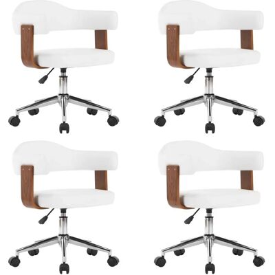 vidaXL Chaises de salle à manger pivotantes blanches lot de 4 vidaXL Chaises de salle à manger pivotantes blanches lot de 4