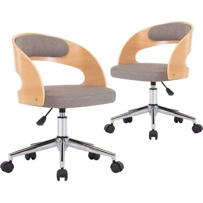 vidaXL Taupe Drehbare Esszimmerstühle - Esszimmerstühle vidaXL Taupe Drehbare Esszimmerstühle - Esszimmerstühle