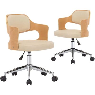 VidaXL Model 3054933 Moderne Crème Draaiende Eetkamerstoel VidaXL Model 3054933 Moderne Crème Draaiende Eetkamerstoel